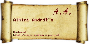 Albini András névjegykártya
